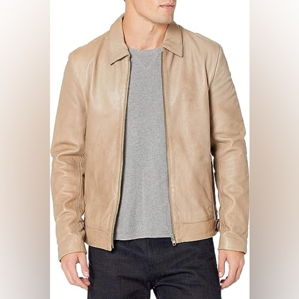 New! LaMarque Dane shirt color leather jacket clay light brown tan